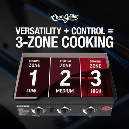 Char-Griller 3 Burner Flat Iron Gas Griddle Plancha BBQ