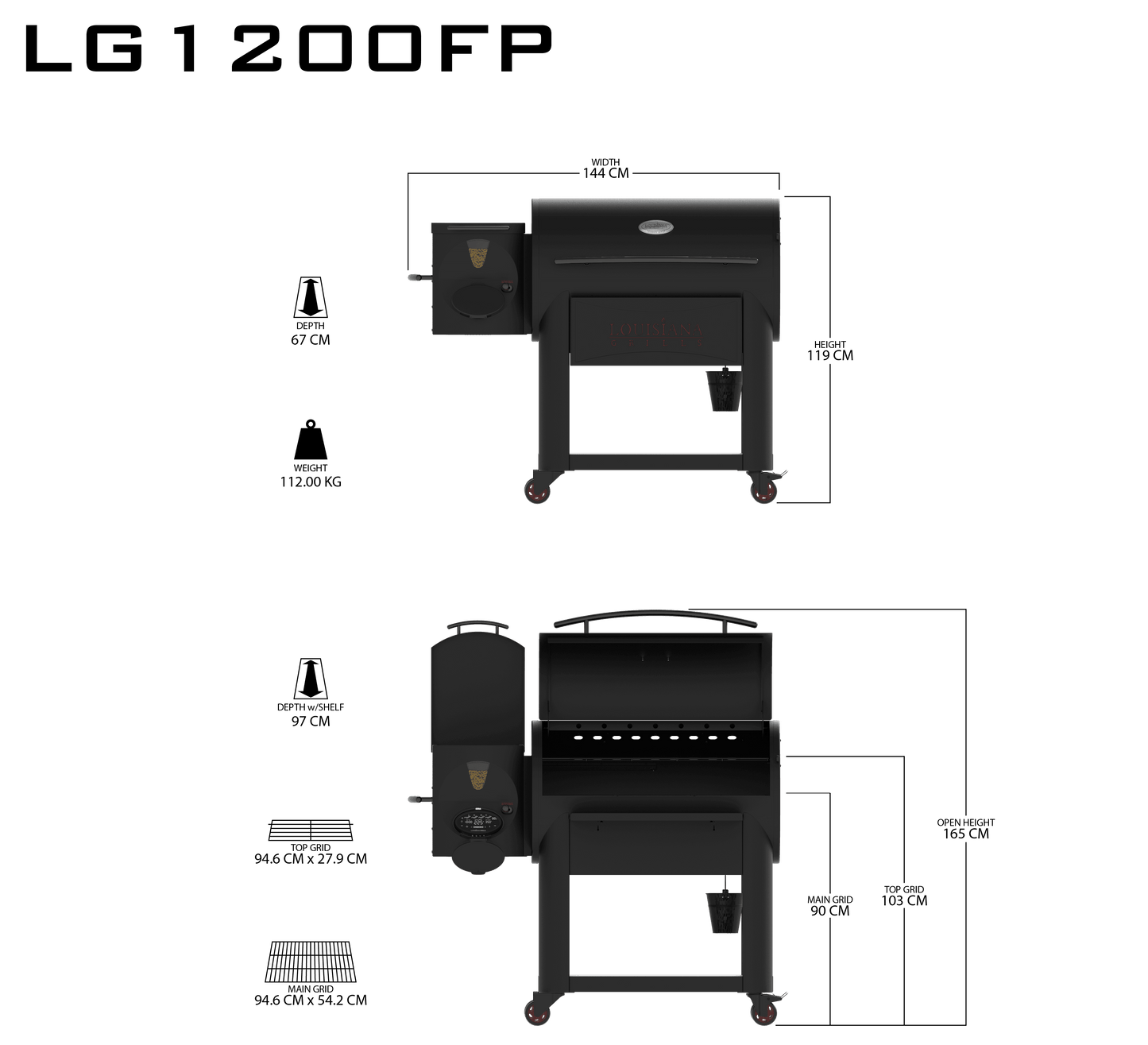 Louisiana Grills Founders Series Premier 1200 Pellet Grill (LG1200FP) PLUS COVER